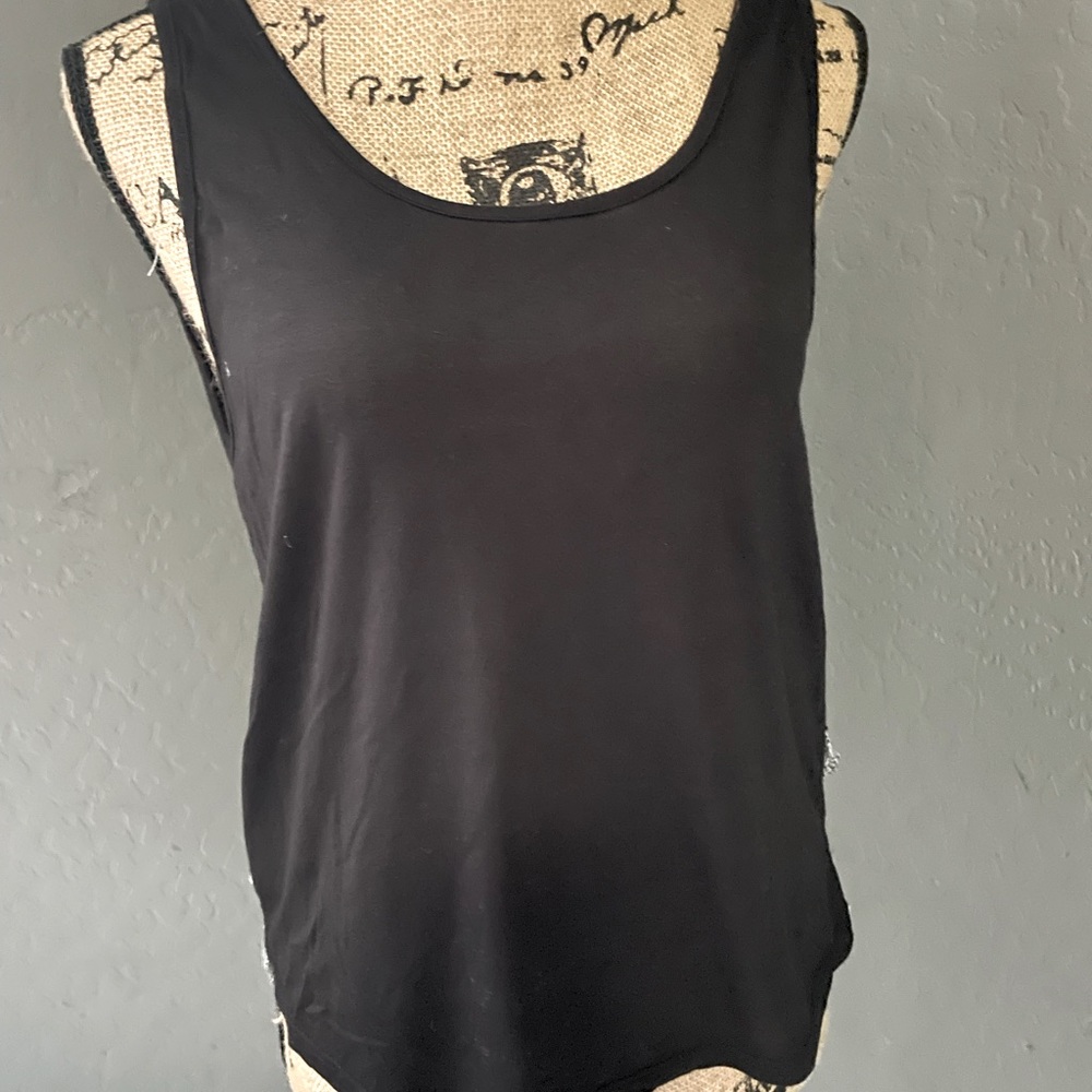 Black and White Razor Back Tank Top